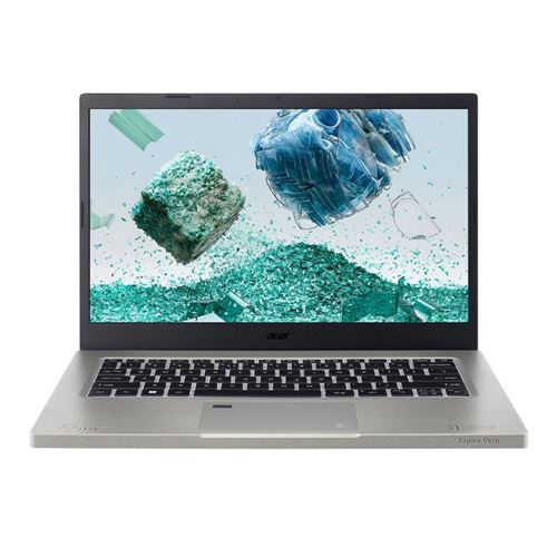 Acer Aspire Vero AV14-51-58XZ 14" Laptop Computer (Refurbished) - Cobblestone Gray; Intel Core i5 12th Gen 1235U 1.3GHz Processor; 16GB LPDDR4X RAM; 512GB Solid State Drive; Intel Iris Xe Graphics