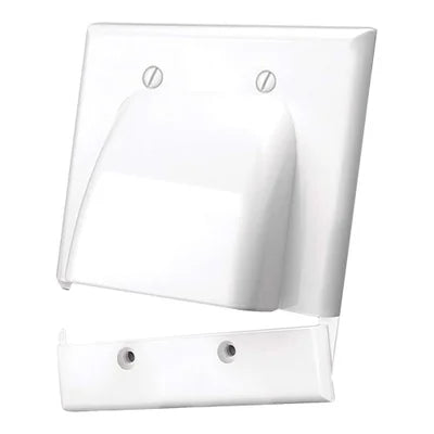 Just Hook It Up Dual Bulk Cable Wall Plate - White