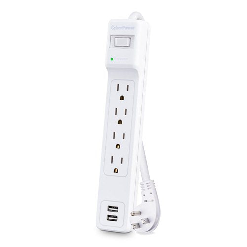 CyberPower Systems 4 Outlet 500J 3' Cord 2USB Surge Protector