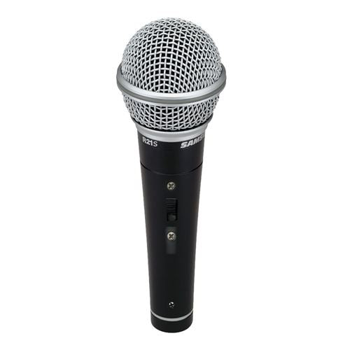 Samson R21S Dynamic Microphone - Black; with XLR to 1/4" Mic Cable and Mic Clip; For Live Performance and Presentations