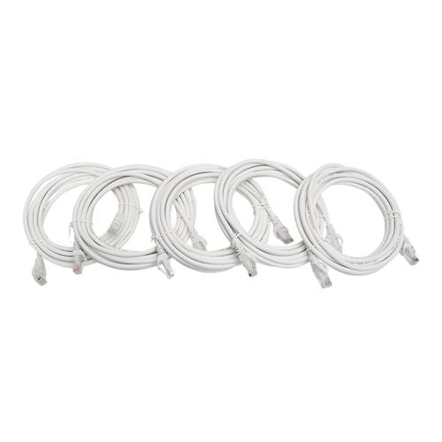 Inland 14 Ft. CAT 6 Stranded UTP, Bare Copper Conductor, Snagless Ethernet Cables 5-Pack - White