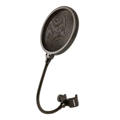 Samson Microphone Pop Filter; Flexible Gooseneck mount; Dual layered nylon mesh screen