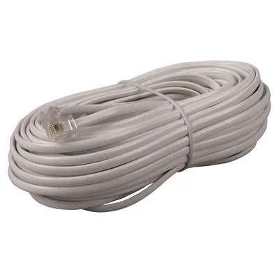 RCA RJ-11 Male to RJ-11 Male Telephone Cord 50 ft. - White