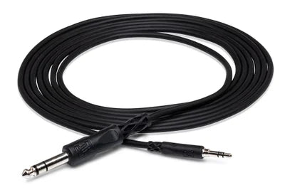 Hosa Technology Stereo Mini Male to 1/4" Mono Male Cable - 5'