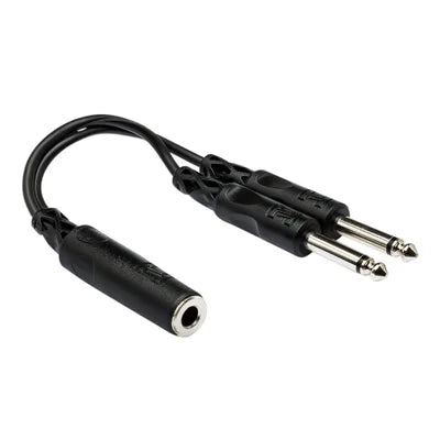 Hosa Technology 1/4" Female to Dual 1/4" Male Y-Cable - 6 in.