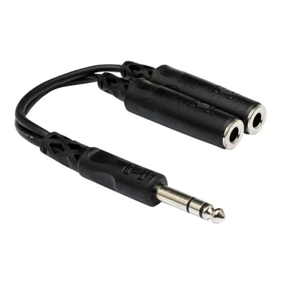 Hosa Technology 1/4" Male to Two 1/4" Female Y-Cable - 6 in.