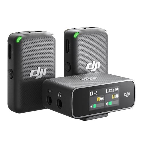 DJI Mic Compact Digital Wireless Microphone System/Recorder for Camera & Smartphone (2 Transmitter)