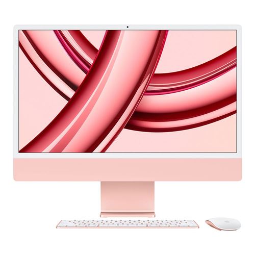 Apple iMac 24" MQRU3LL/A 24" (Late 2023) All-in-One Desktop Computer - Pink; Apple M3 8-Core CPU; 8GB Unified Memory; 512GB Solid State Drive; 10-Core GPU