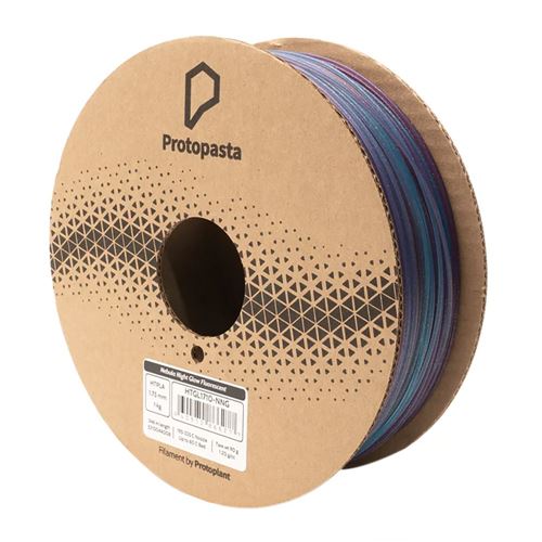 ProtoPlant 1.75mm HTPLA Nebula 3D Printer Filament Multicolor 0.50 kg (1.1 lbs.) Cardboard Spool - Night Glow Fluorescent; Low Odor, Non-Toxic, Renewably Sourced