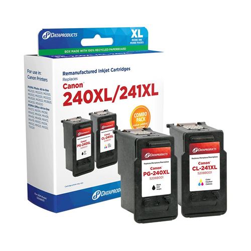 Dataproducts Remanufactured Canon PG-240XL/CL-241XL Combo Pack; Genuine Canon refilled cartridges